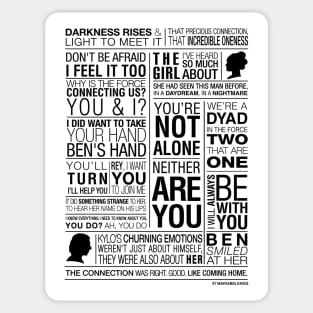 reylo quotes (black) Sticker